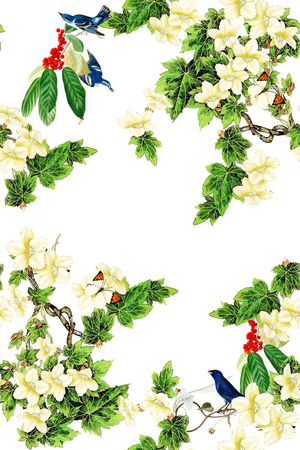 玉兰花印花华亿平台图片