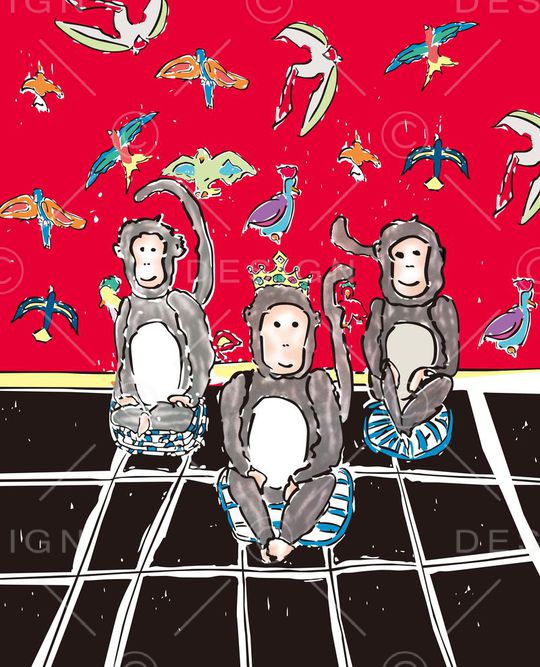 猴子意大利印花华亿平台图片