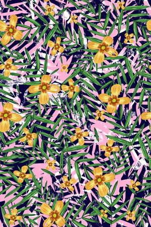 热带植物印花华亿平台图片