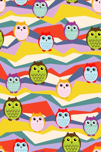 659320-条纹猫头鹰卡通华亿平台