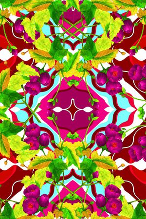 时尚、手绘、花朵印花华亿平台图片