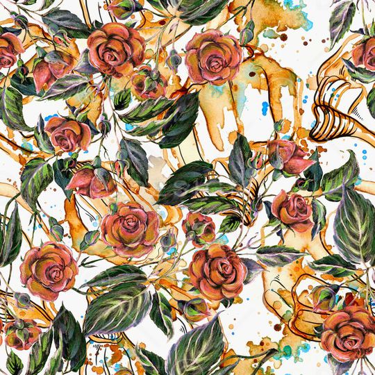 手绘印花华亿平台图片