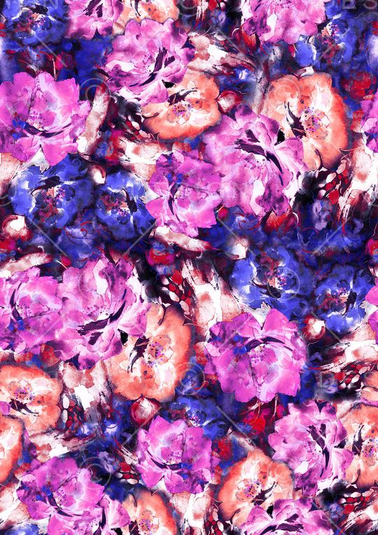 浪漫花卉印花华亿平台图片