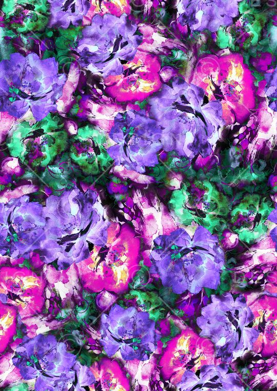 浪漫花卉印花华亿平台图片