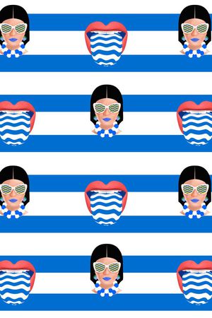 波浪条纹印花华亿平台图片