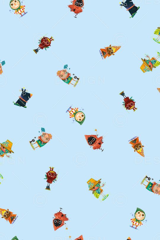 卡通动物、卡通人物印花华亿平台图片