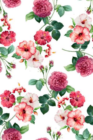 大花花卉印花华亿平台图片