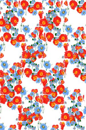 罂粟花印花华亿平台图片