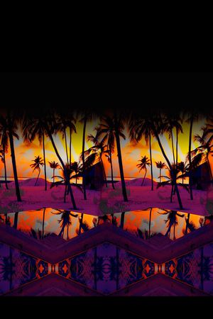 海滩印花华亿平台图片