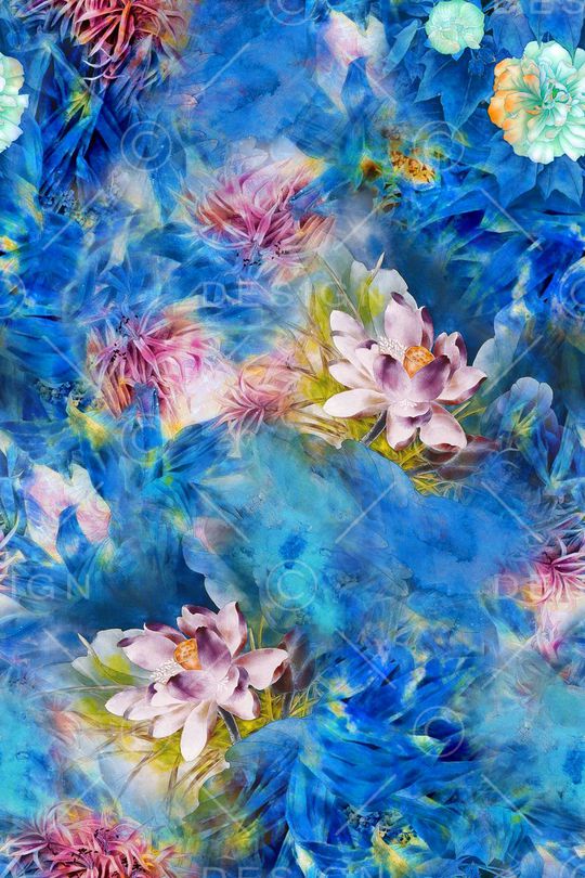 荷花印花华亿平台图片