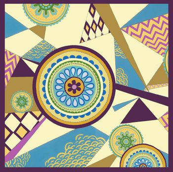 不规则几何印花华亿平台图片