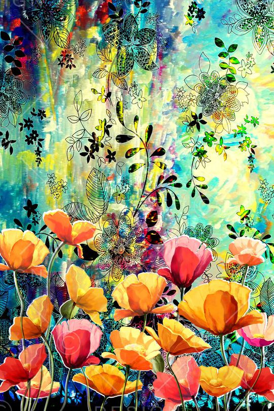 花卉印花华亿平台图片