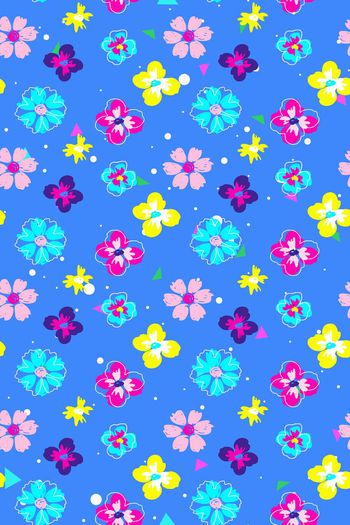 659801-波点三角 手绘可爱花朵