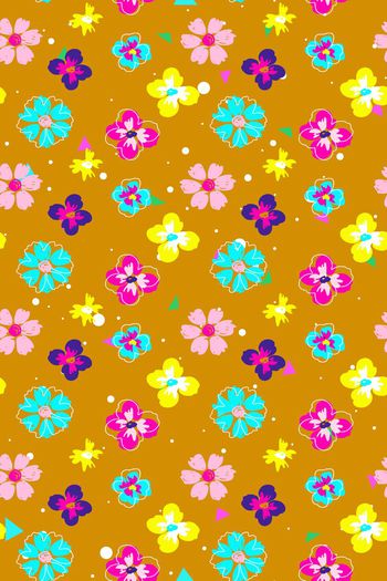 659802-波点三角 手绘可爱花朵--2