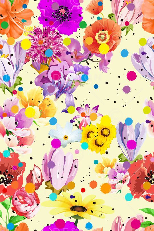 花卉花朵组合印花华亿平台图片