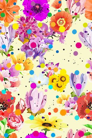 花卉花朵组合印花华亿平台图片