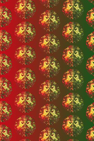 彩色渐变马卷草纹印花华亿平台图片