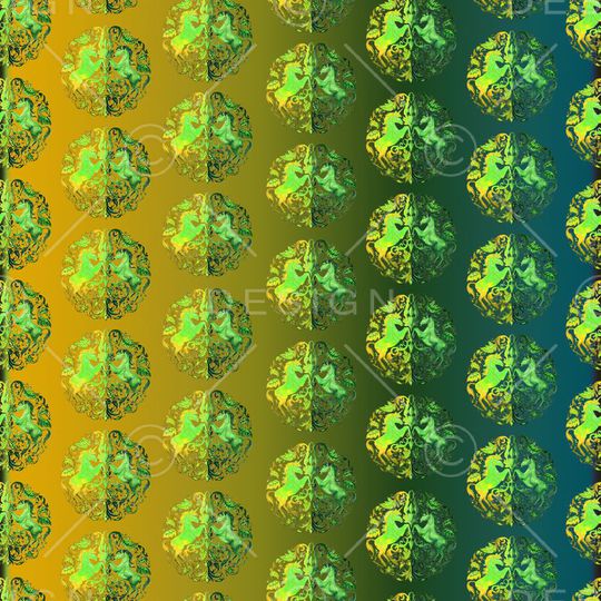 彩色渐变马卷草纹印花华亿平台图片