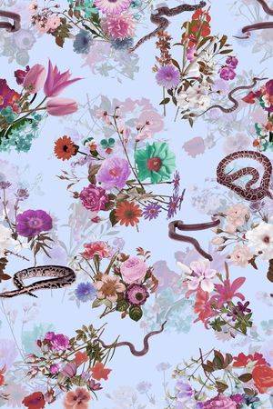 复古大花印花华亿平台图片