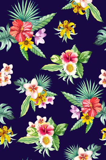 659918-手绘热带风 热带植物--2