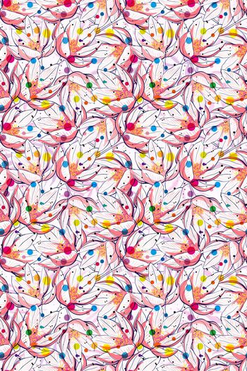 659928-手绘彩色波点花朵