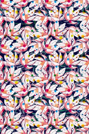 659929-手绘彩色波点花朵--2