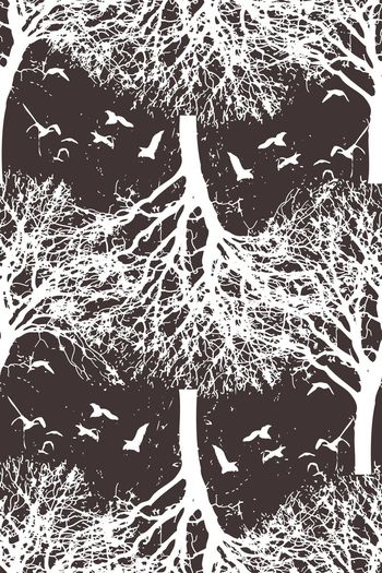 660071-复古树影 咖啡底