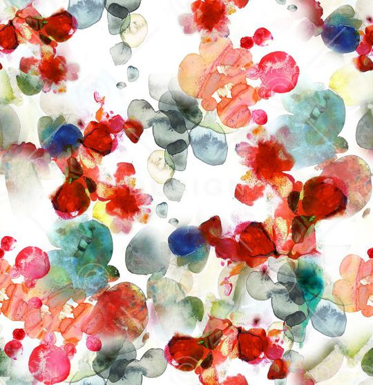 水墨花卉印花华亿平台图片