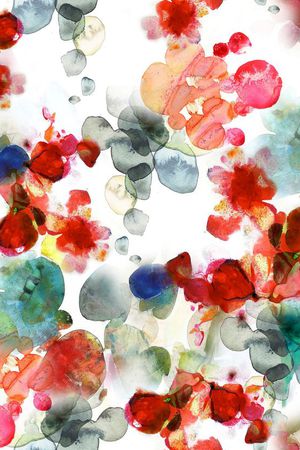 水墨花卉印花华亿平台图片