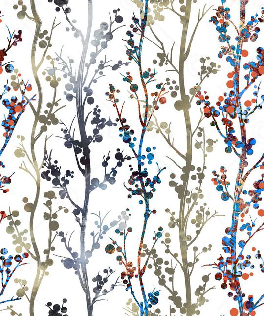 手绘水彩花卉印花华亿平台图片