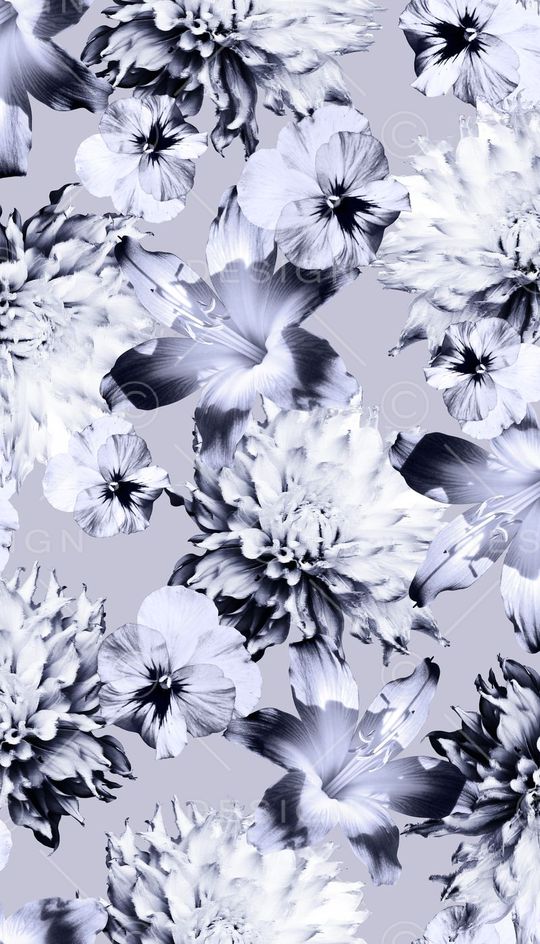 数码花卉、灰色、风吹效果印花华亿平台图片