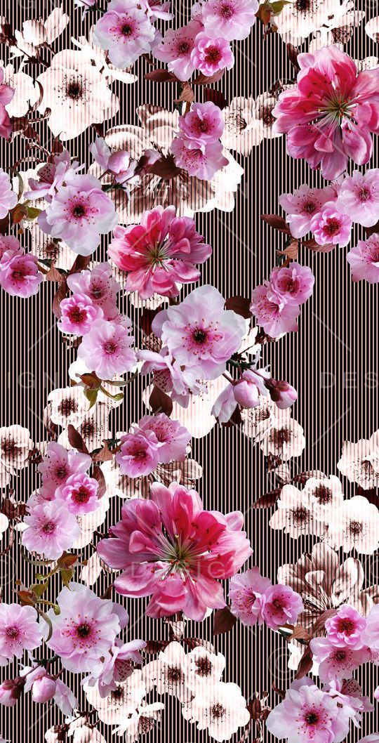 花卉、桃花、细条纹、印花华亿平台图片