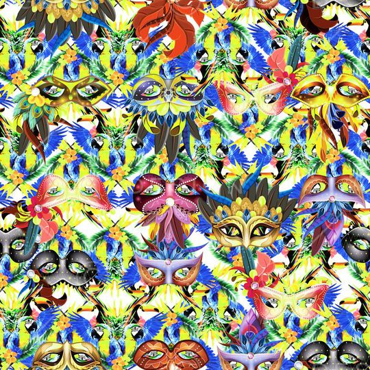 天堂鸟花印花华亿平台图片