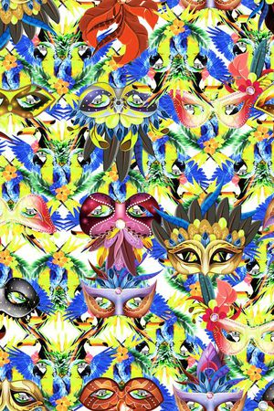 天堂鸟花印花华亿平台图片