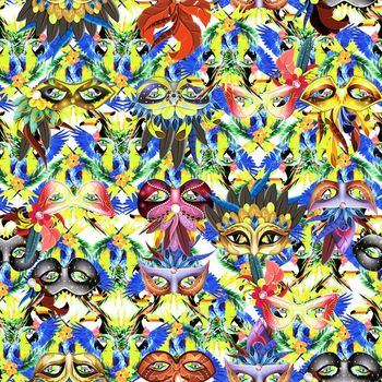 660567-面具鹦鹉黄