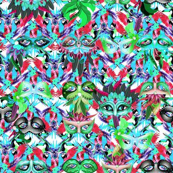 660568-面具鹦鹉蓝