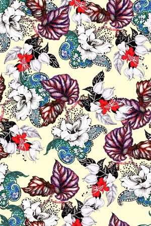 腰果花印花华亿平台图片