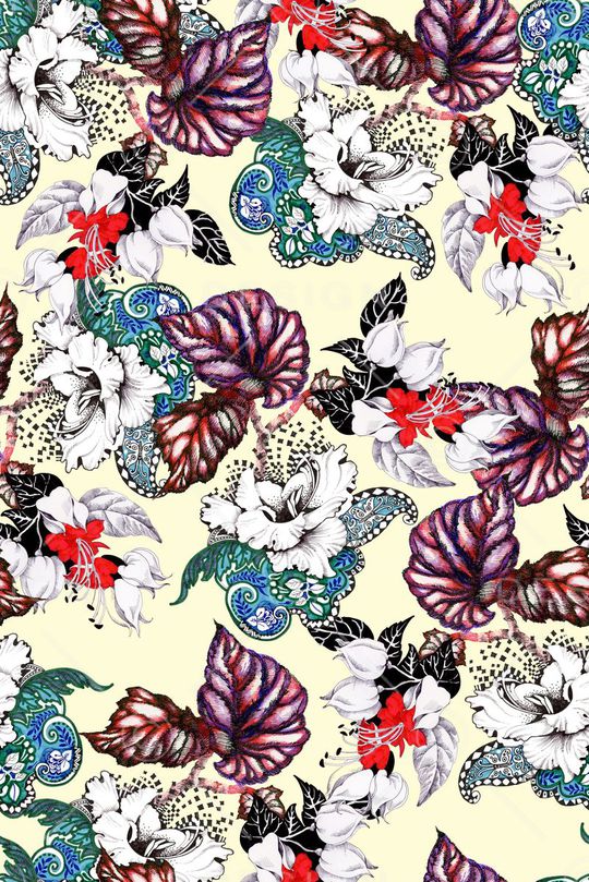 腰果花印花华亿平台图片