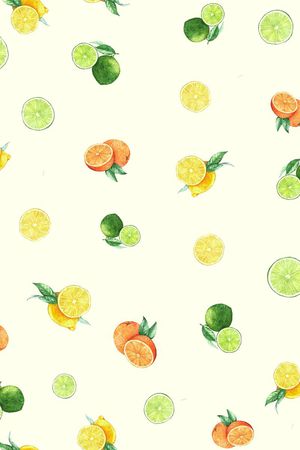 手绘水果、柠檬印花华亿平台图片