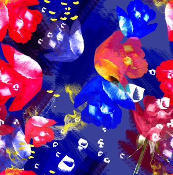 色彩。花朵印花华亿平台图片