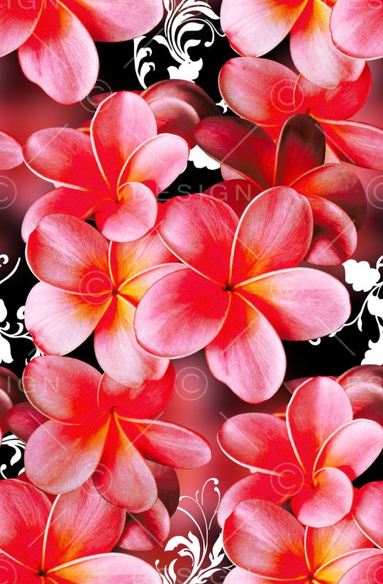 时尚抽象手绘花卉数码印花印花华亿平台图片