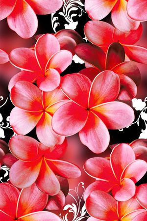 时尚抽象手绘花卉数码印花印花华亿平台图片