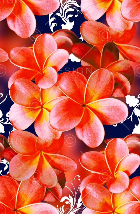 时尚抽象手绘花卉数码印花印花华亿平台图片