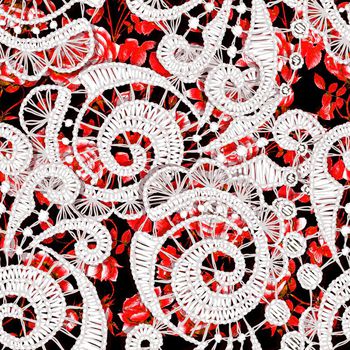 661291-编织网花卉底红