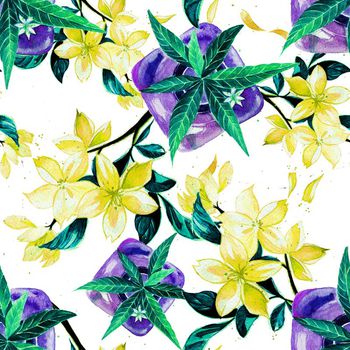 661295-冰块花卉薄荷叶黄