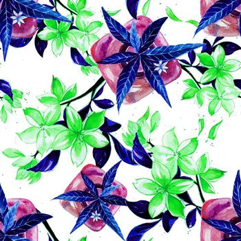 661296-冰块花卉薄荷叶蓝