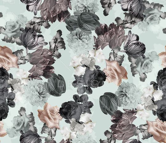 淡雅花印花华亿平台图片