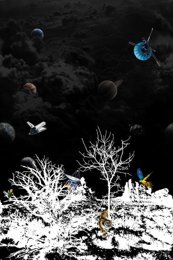 剪影印花华亿平台图片