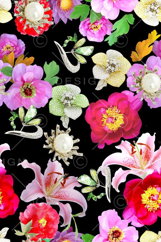 牡丹印花华亿平台图片