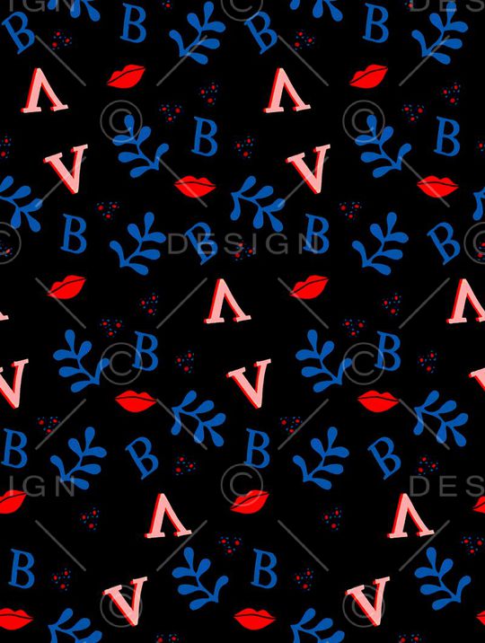 英文字母印花华亿平台图片